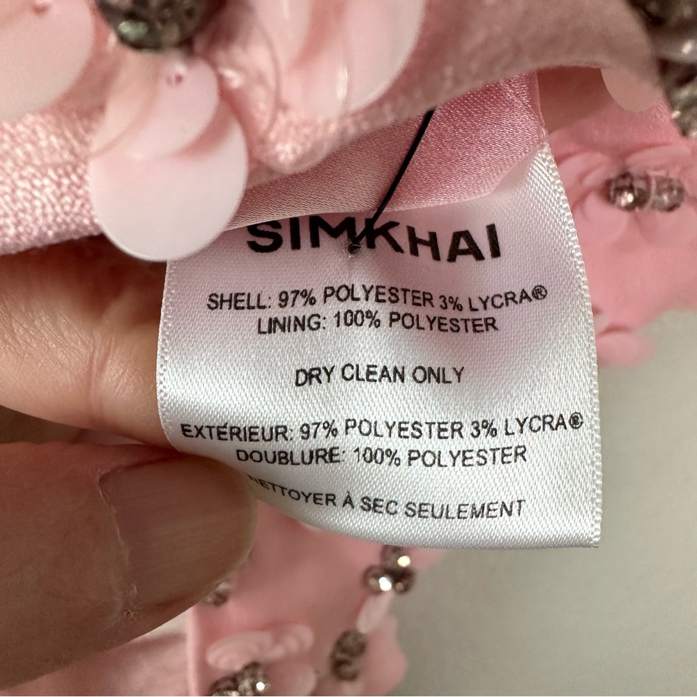 NWT SIMKHAI Ziva Embellished Crepe Mini Dress SZ US 6 - Picture 9 of 10